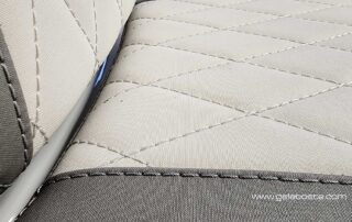 GALA SILVERTEX upholstery textile option: default colors, diamond stitch. Close up, view 03.